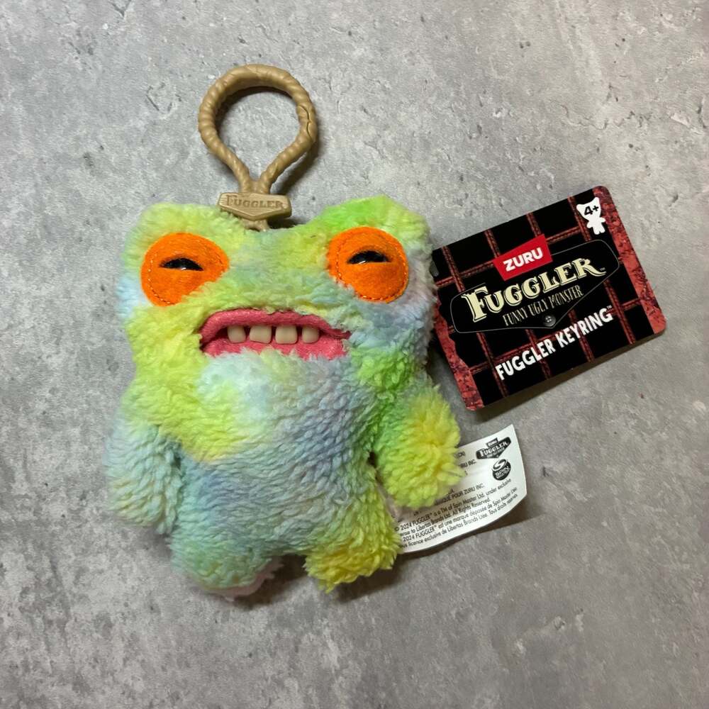 ZURU Fuggler Funny Ugly Monster Plush Tie-Dye Keyring Keychain